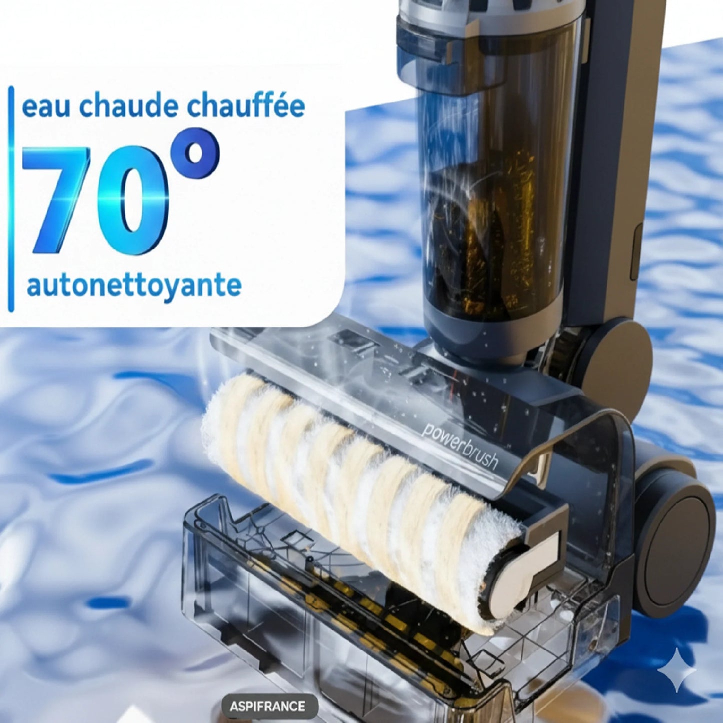 Aspirateur Laveur PRO 3 en 1 - Auto-Nettoyage 70° - Séchage Air Chaud