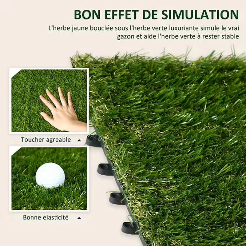 9 dalles gazon artificiel - 30x30cm