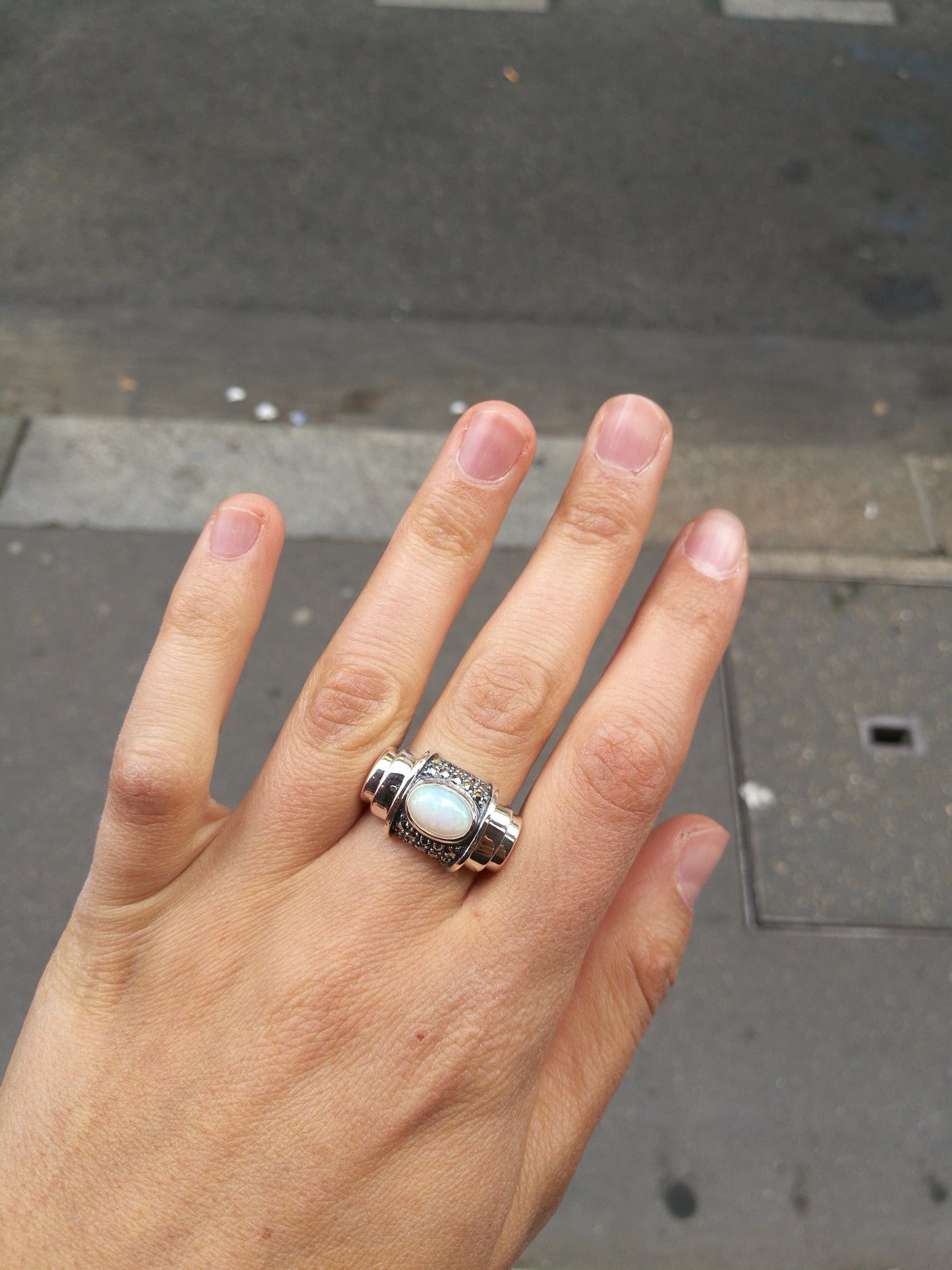 Bague Lilas Opale