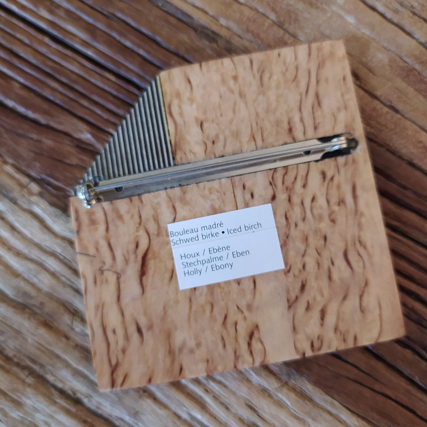 Broche Bois Bouleau Madré
