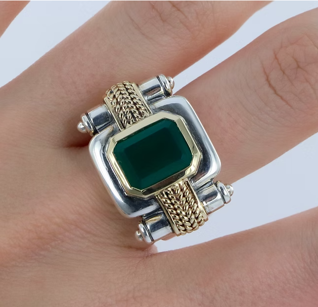 Bague Sixtine Agate Verte