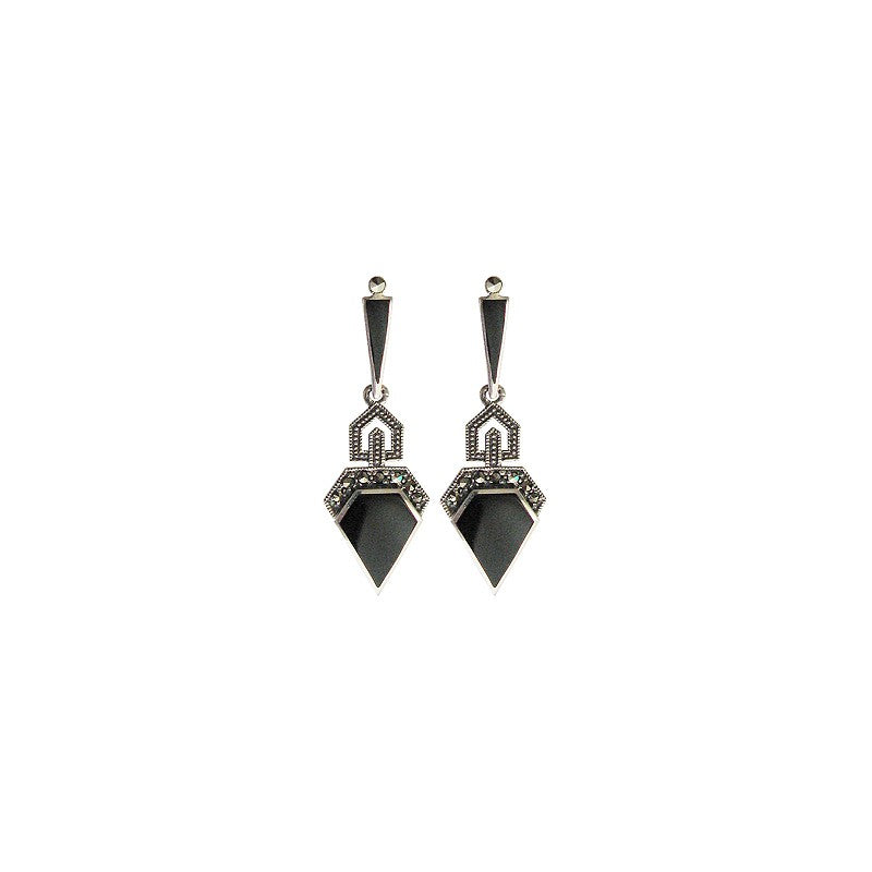 Boucles d'oreille Stéphanie Onyx