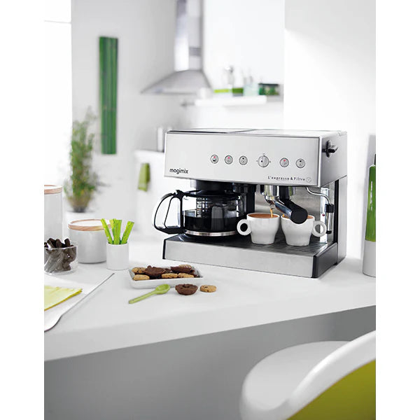 Cafetière Expresso et filtre automatic chrome mat 1,4 L 11423 Magimix