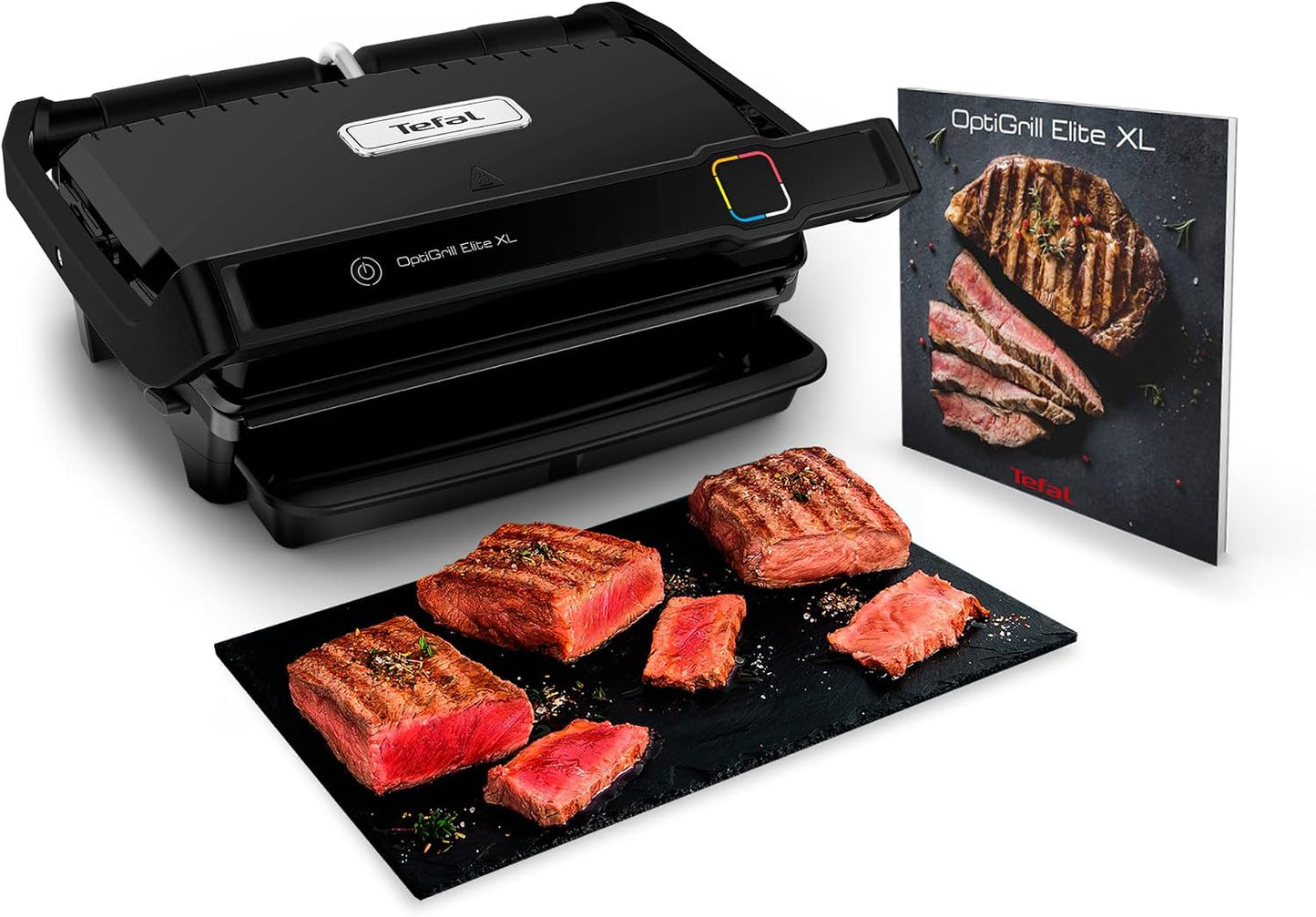 Tefal Optigrill Elite XL, Grill intelligent, 16 programmes, Mode manuel, Fonction marquage, XL 8 personnes, Noir GC760812
