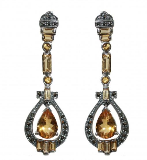 Boucles d'oreille Diana Quartz Fumé