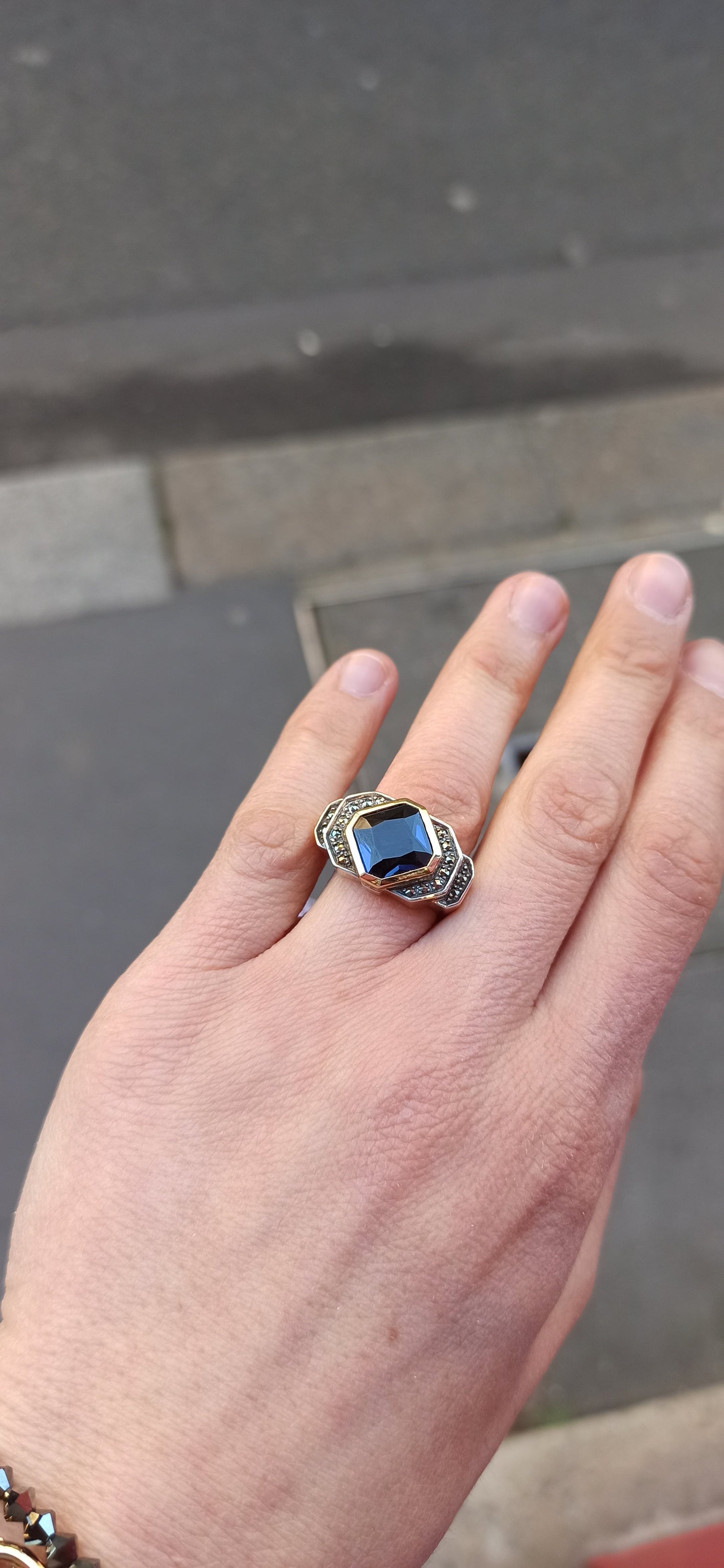 Bague Tank Saphir
