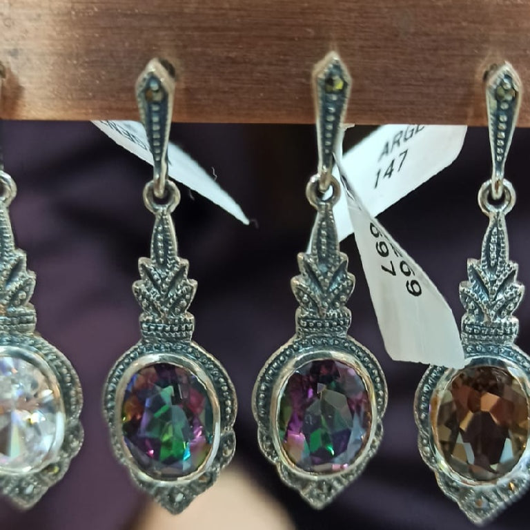 Boucles d'oreille Lea Quartz Vert