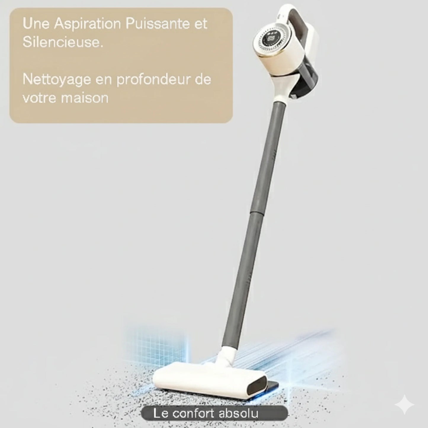 Aspirateur Balai 4 en 1 JKU - Sans Fil - Brosse LED - 1,3L Spécial Fête des Mères