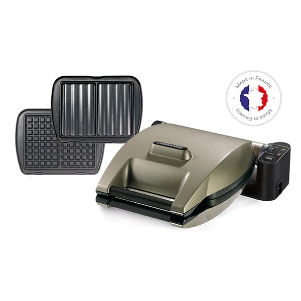 Gaufrier électrique 2 plaques Premium Gaufres® taupe 1200 W Lagrange