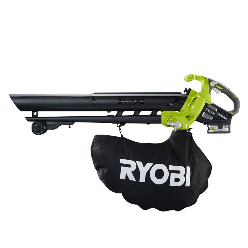 Souffleur aspiro-broyeur RYOBI RBV1850 3en1 18V - max 201 Km/h - 1 batterie Li-Ion 5Ah + Chargeur