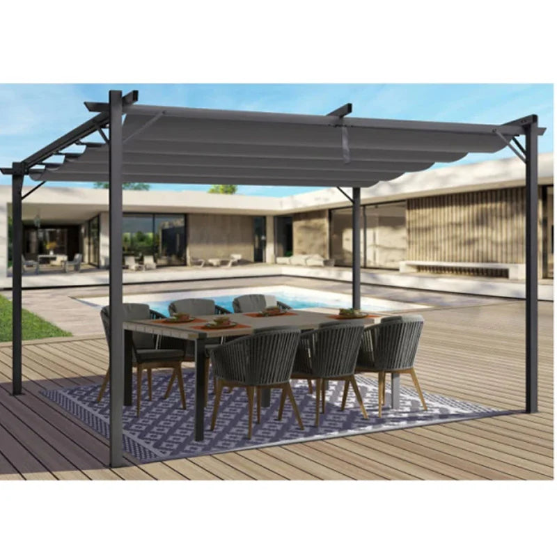 Pergola métallique Inkazen avec toit pliant 3 x 4 x 2,3 m