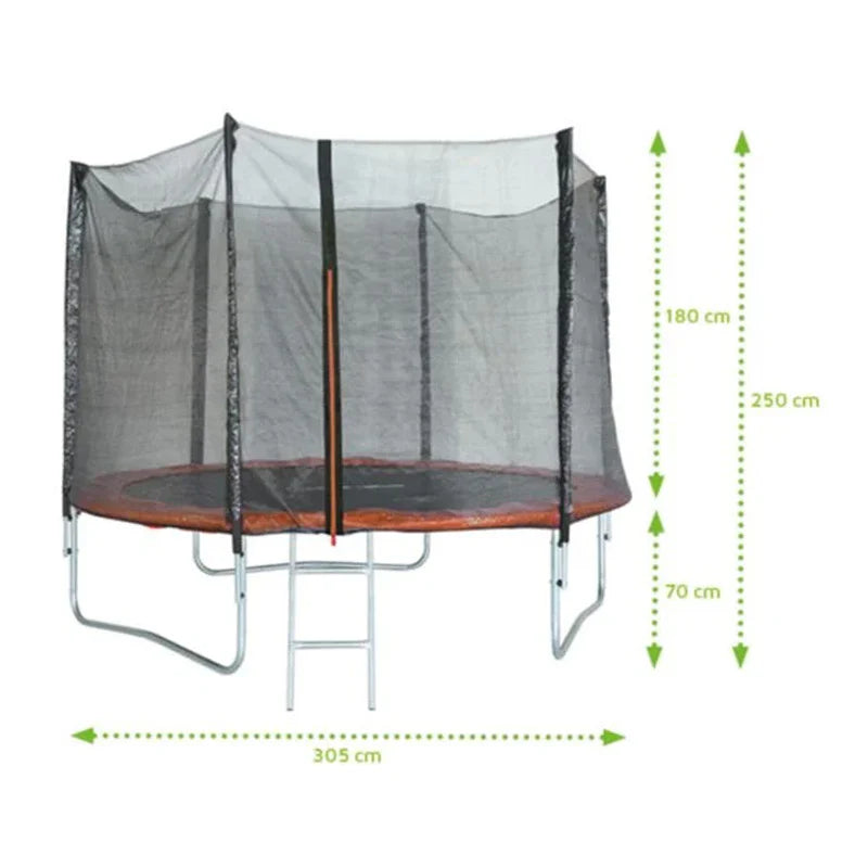 Trampoline de Jardin D305 cm Aléo by Trigano avec Filet de Sécurité et Échelle - 100 kg