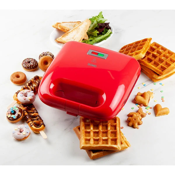 Gaufrier multifonctions 5 plaques 750 W Snack Party rouge Domo
