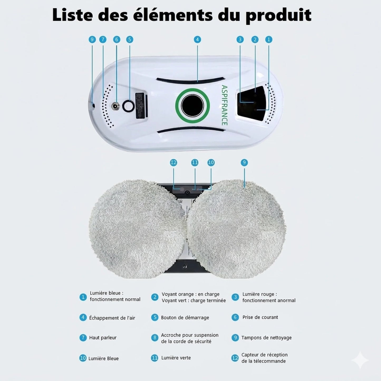 Robot Lave-Vitre RAL-05 - Aspiration 5600Pa & 3 Modes de Nettoyage