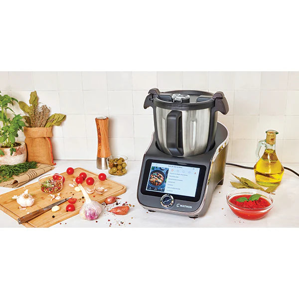 Lot robot cuiseur multifonction 4,5 L 1000 W et 2 bols inox avec couvercles Mathon