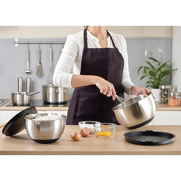 Lot robot cuiseur multifonction 4,5 L 1000 W et 2 bols inox avec couvercles Mathon