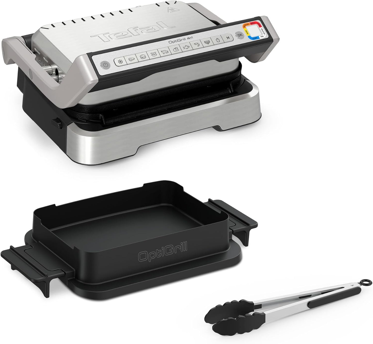 Tefal Optigrill 4 in 1 XL, Smart Grill, BBQ Functions, Oven and Full Meal, 9 Programs, Manual Mode, 180° Opening, XL 8 People, GC784D10