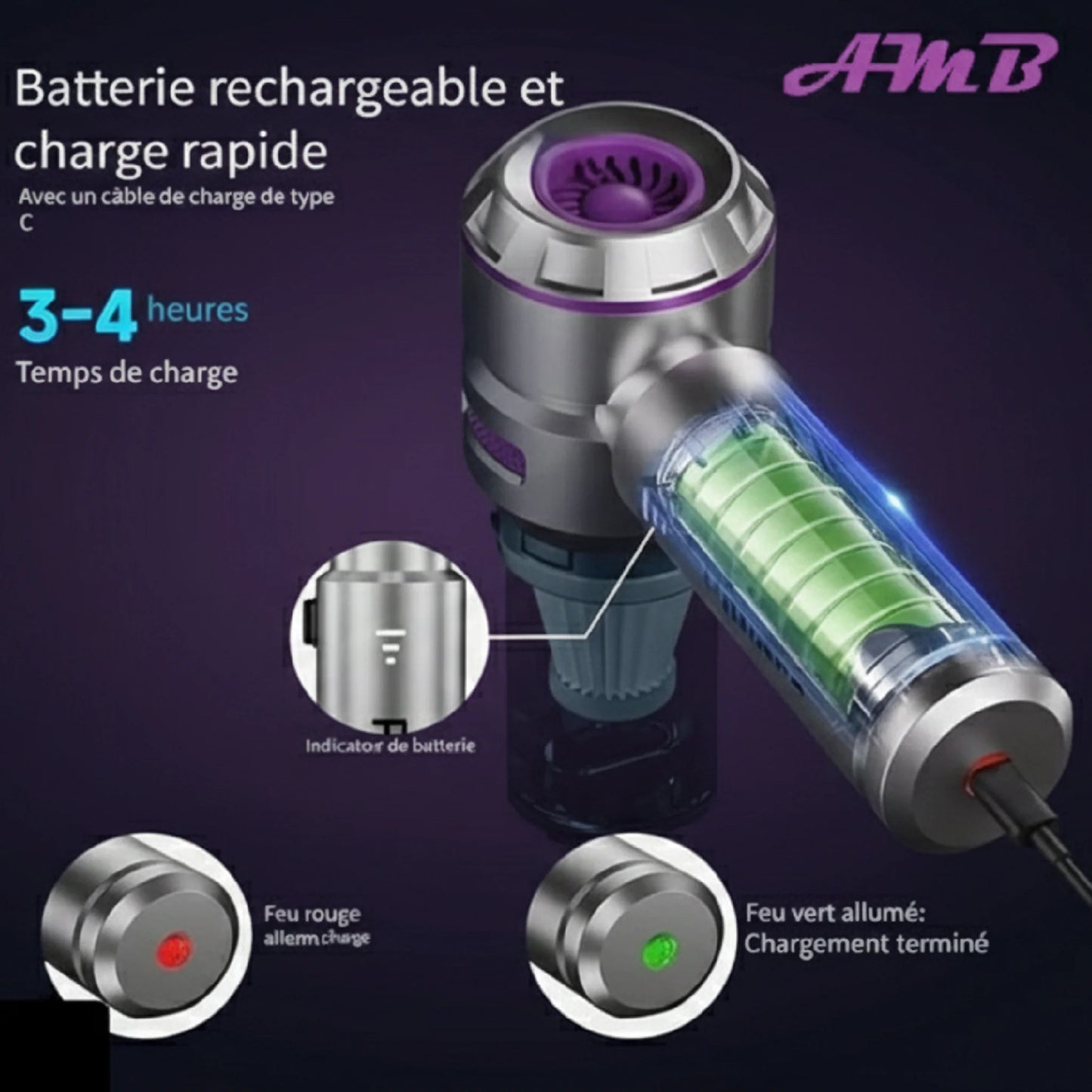 Aspirateur Souffleur 2 en 1 - 16KPa - Moteur Sans Balai - 6 Accessoires