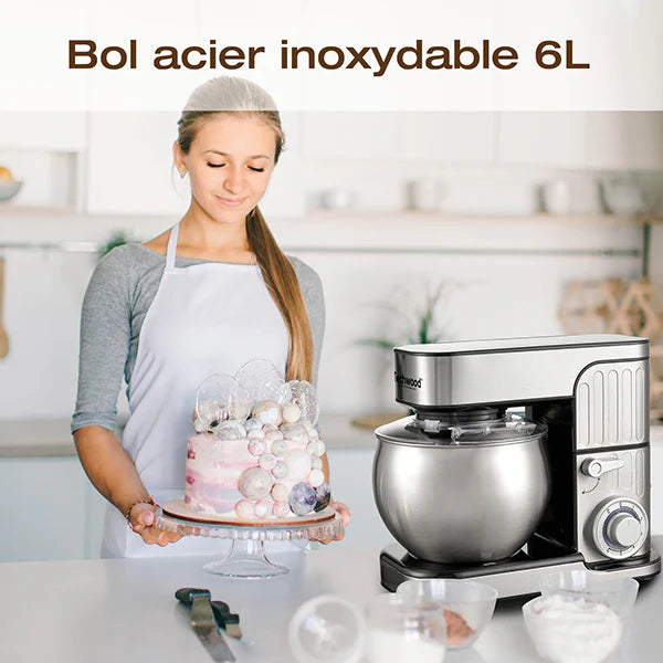 Robot pétrin TRO-1600 avec bol inox 6 L 1300 W Techwood