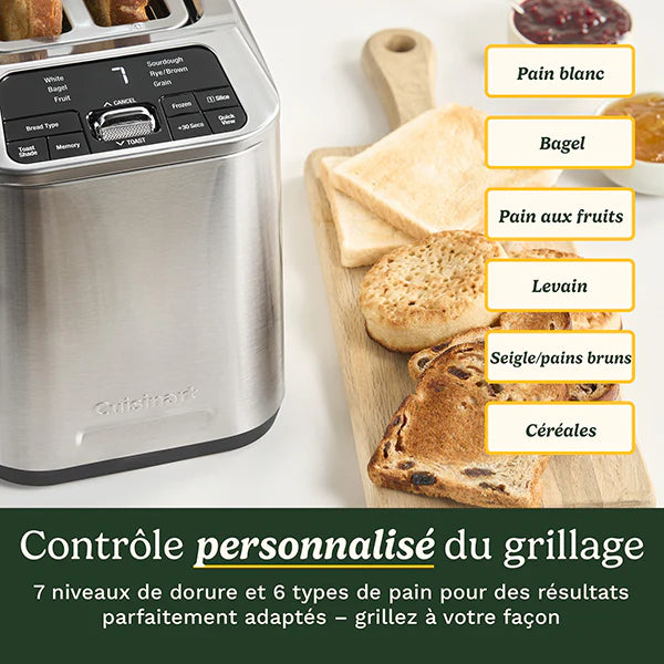Grille-pain 2 fentes automatique en inox Smart Elite Collection 1000 W CPT525E Cuisinart