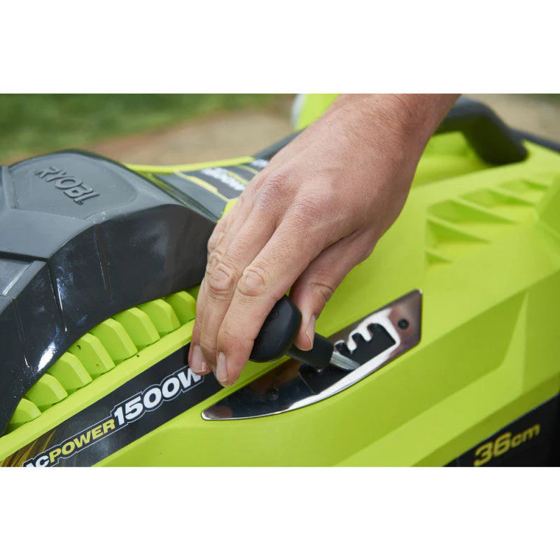 Tondeuse 1500 W RYOBI RLM15E36H - Ø coupe 36 cm - ramassage et mulching - double poignée Vertebrae™