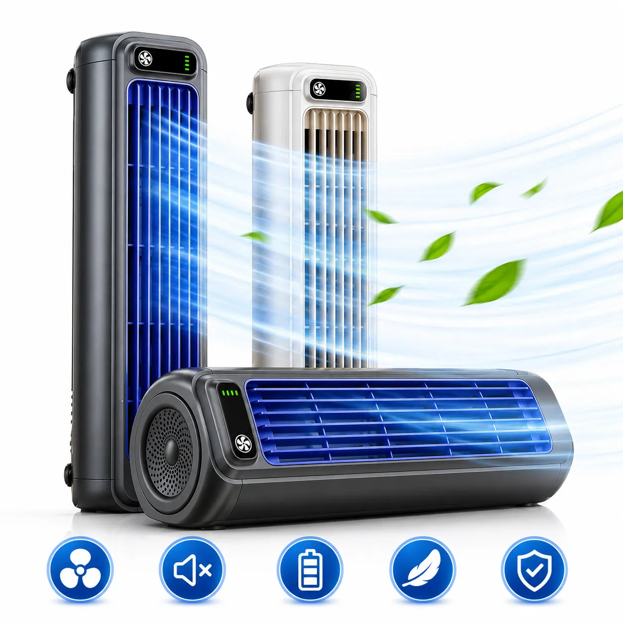 Climatiseur Portable Airéna | Ventilateur mural rechargeable silencieux 3 vitesses