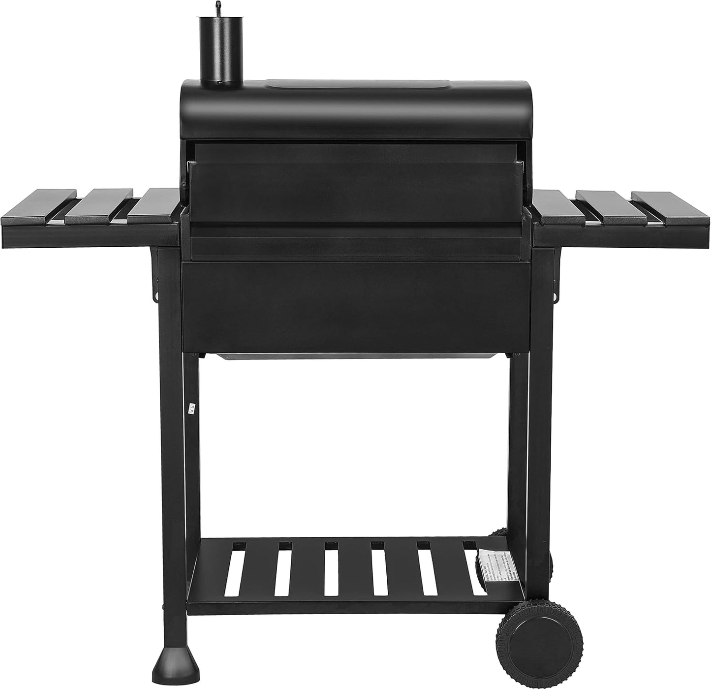 BRIGROS La voglia di fare MasterCook Barbecue à charbon en acier avec roues robustes et stables avec double grille, thermomètre et réglage panier barbecue, barbecue charbon avec étagères latérales