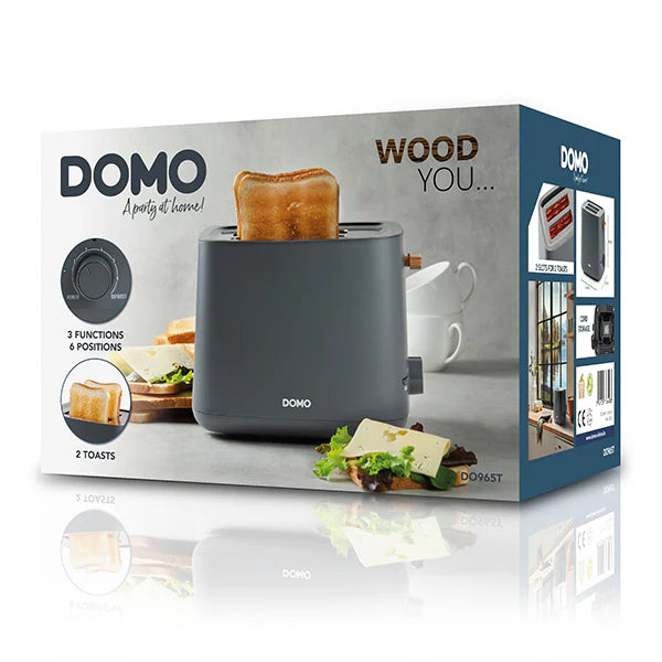 Grille-pain gris mat 1000 W Domo