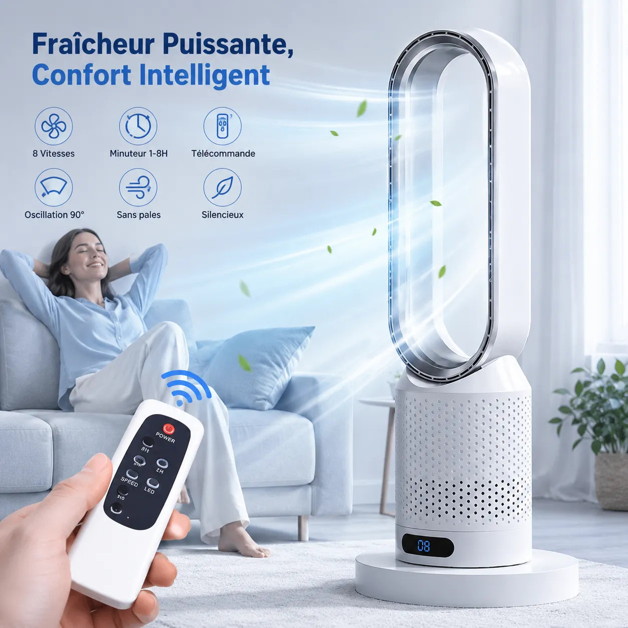ArcticFlow | Ventilateur Brumisateur Refroidisseur d'Air Climatiseur Mobile Sans Pales