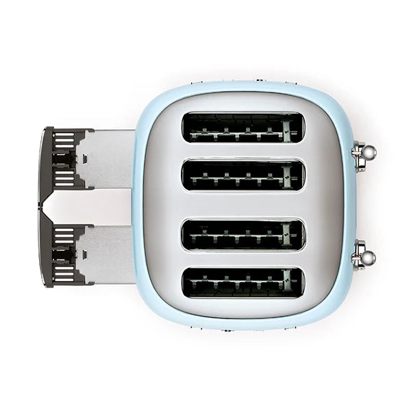 Toaster 4 fentes 2000 W TSF03PBEU bleu azur Smeg
