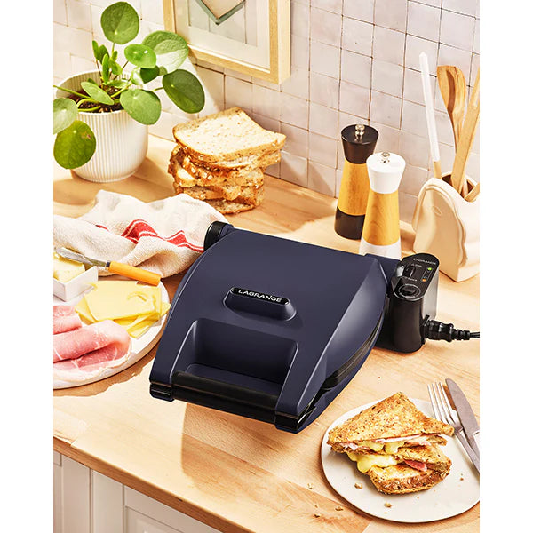 Gaufrier électrique 3 plaques Premium Gaufres® bleu abysse 1200 W Lagrange