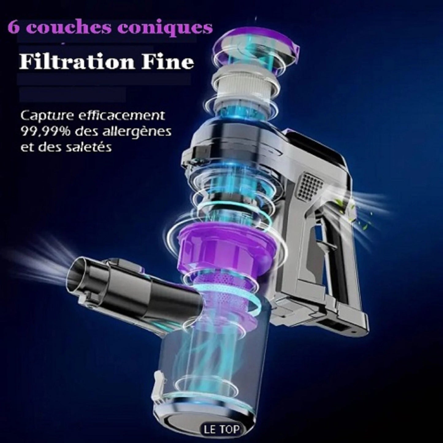 Aspirateur Balai 6 en 1 FIFX-6 - 250W - 50min - Support Mural