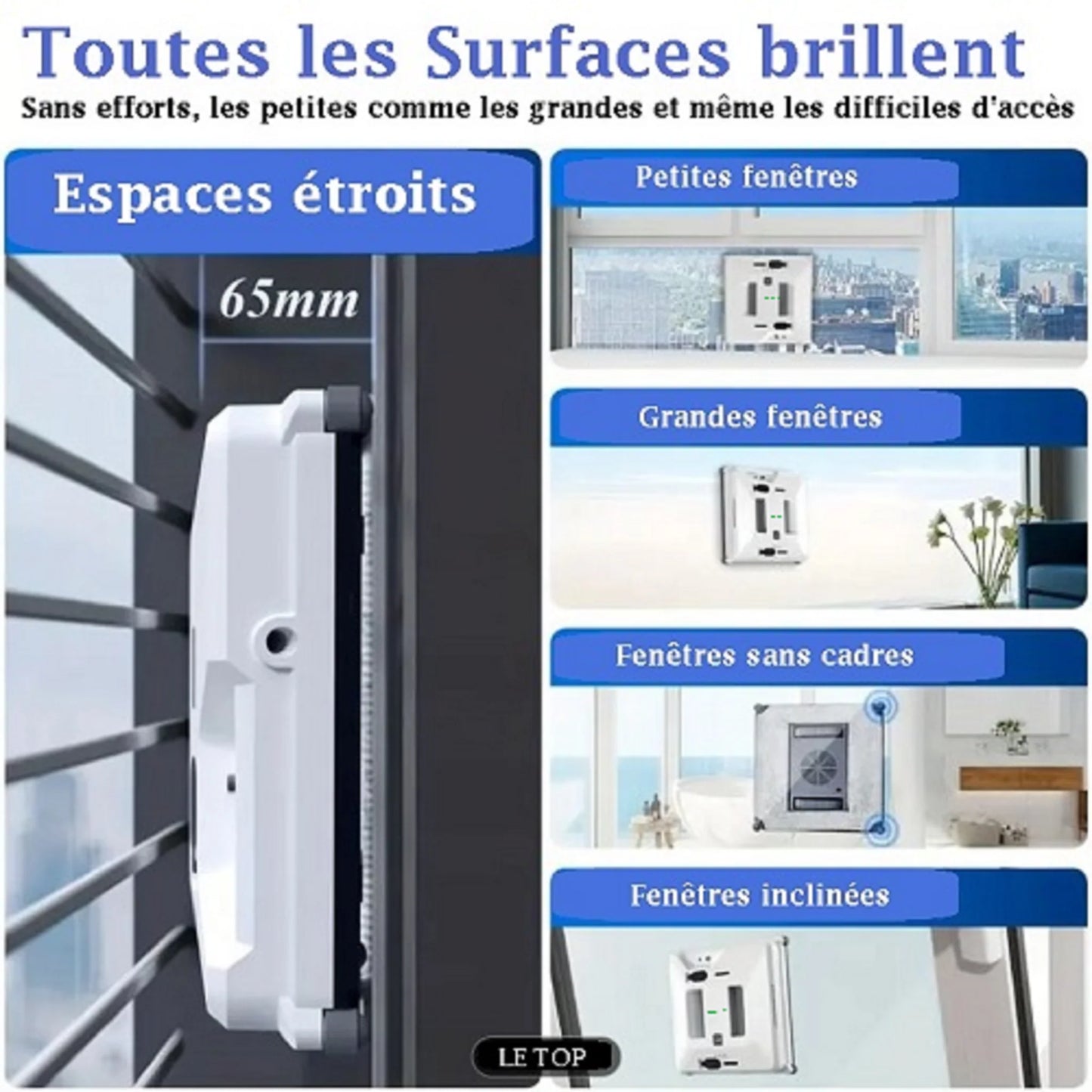 Robot Lave-vitre Intelligent - 24cm - Modèle AMB-66
