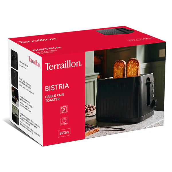 Grille-pain Bistria 2 fentes noir 870 W Terraillon