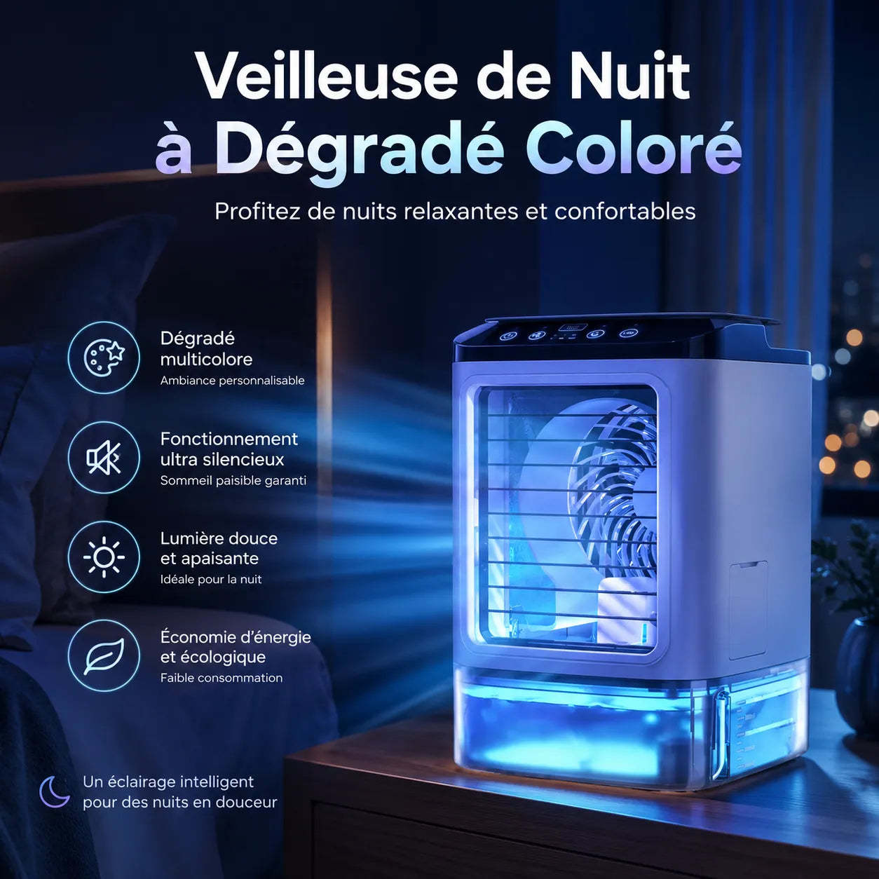 AirMist | Mini Climatiseur Mobile Sans Évacuation Silencieux avec Humidificateur