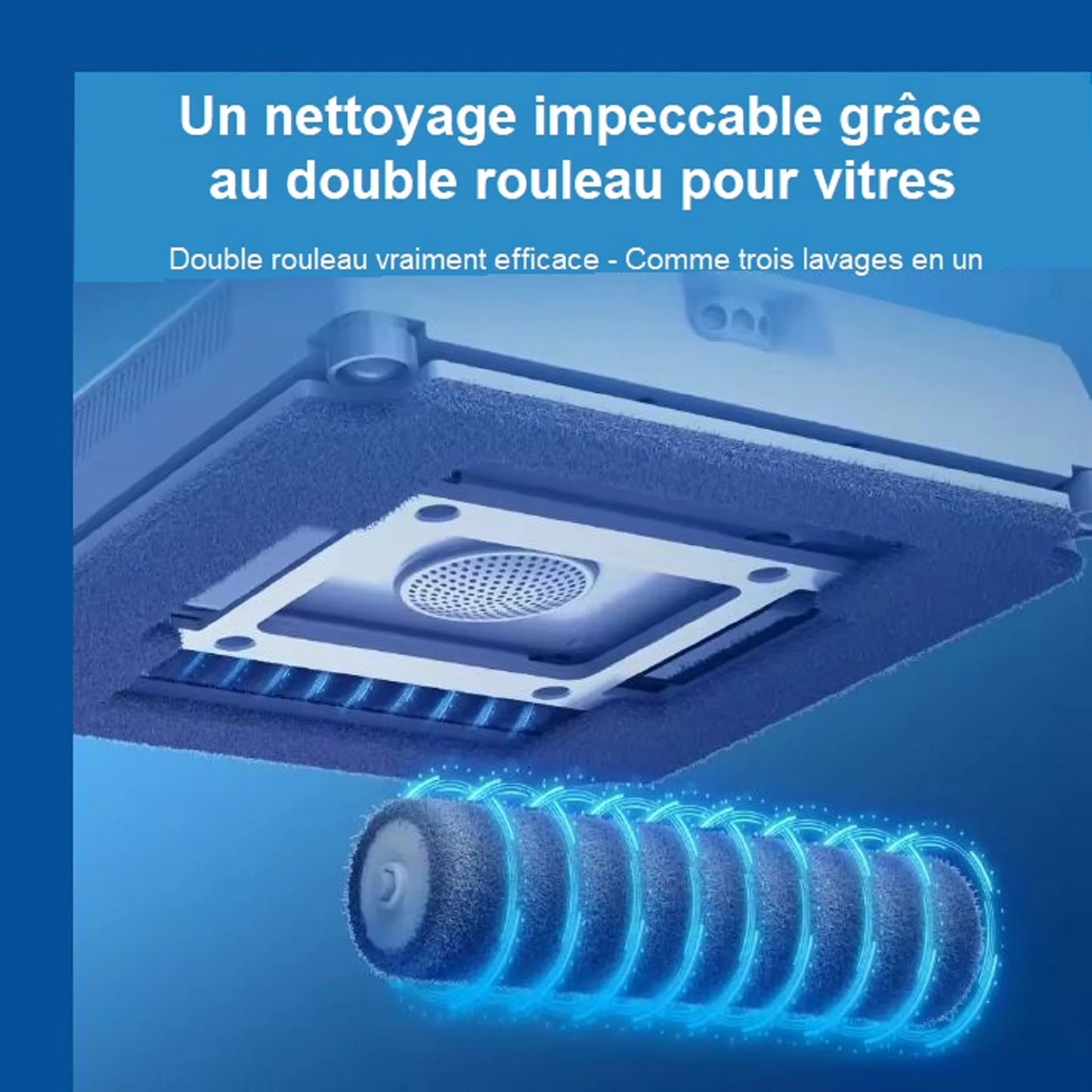 Robot Lave-Vitre EDC-300 - Aspiration Puissante 9000Pa & Double Rouleau