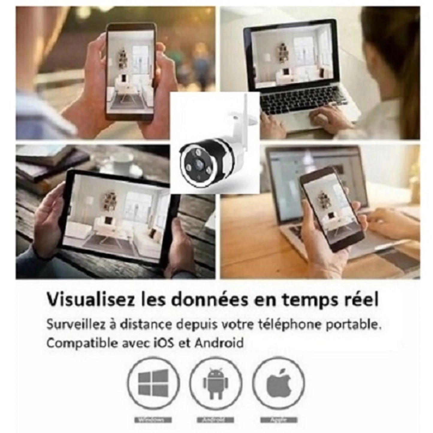 Caméra de Surveillance Extérieure Connectée — Vidéo HD & Vision Nocturne