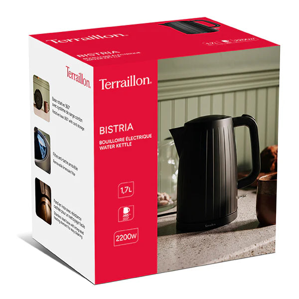Bouilloire électrique noire Bistria 1,7 L 2200 W Terraillon