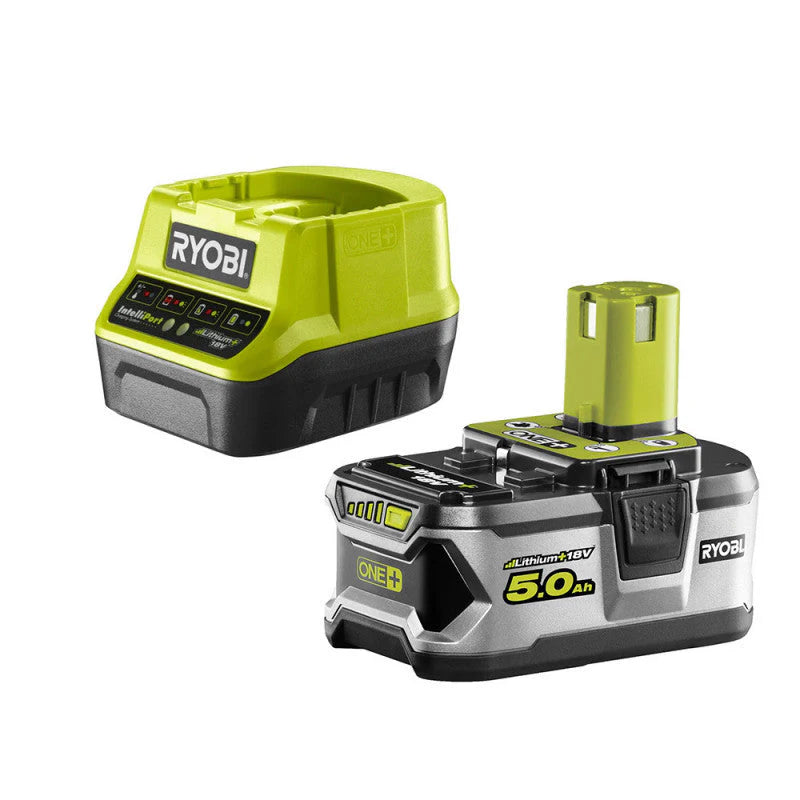 Souffleur aspiro-broyeur RYOBI RBV1850 3en1 18V - max 201 Km/h - 1 batterie Li-Ion 5Ah + Chargeur