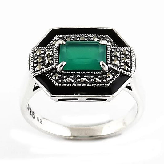 Bague Anna Agate et Email