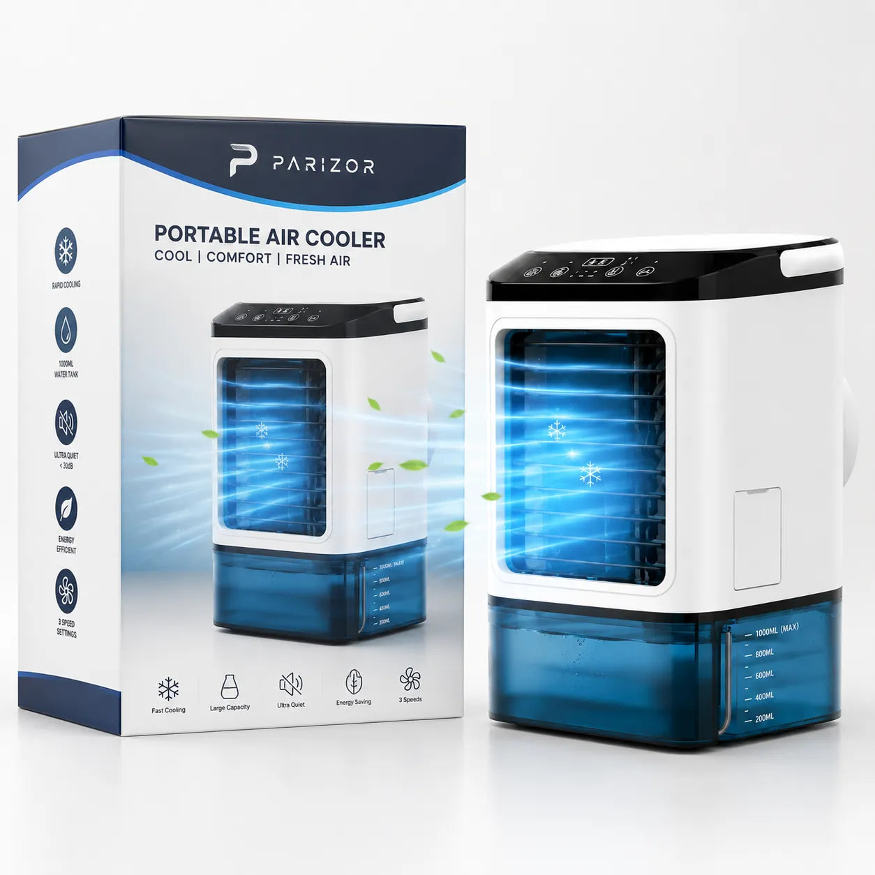 AirMist | Mini Climatiseur Mobile Sans Évacuation Silencieux avec Humidificateur