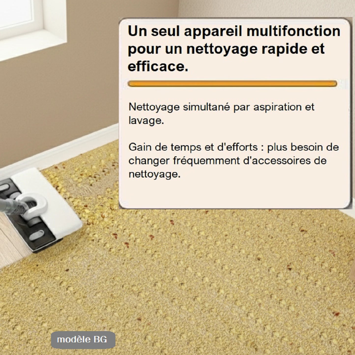 Aspirateur Laveur 2 en 1 BG-02 - Aspire & Lave - Sans Fil