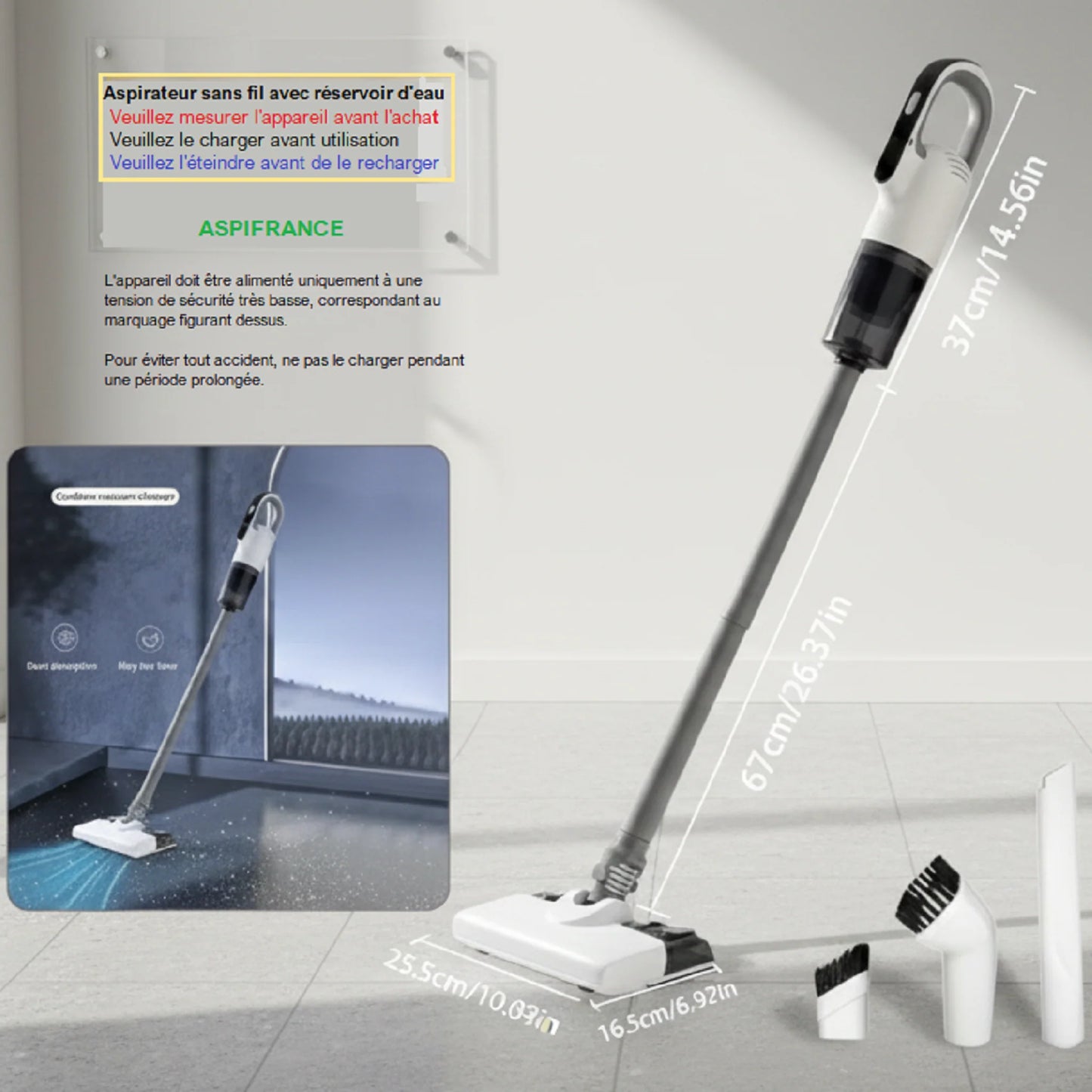 Aspirateur Laveur 2 en 1 BG-02 - Aspire & Lave - Sans Fil
