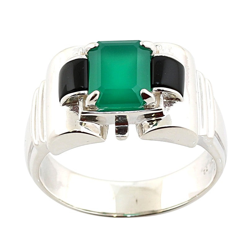 Bague Deborah agate verte