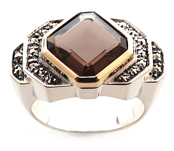Bague Tank Quartz Fumé