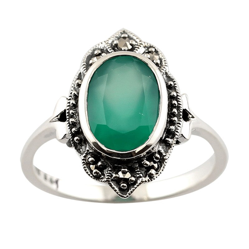 Bague Lea Agate Verte