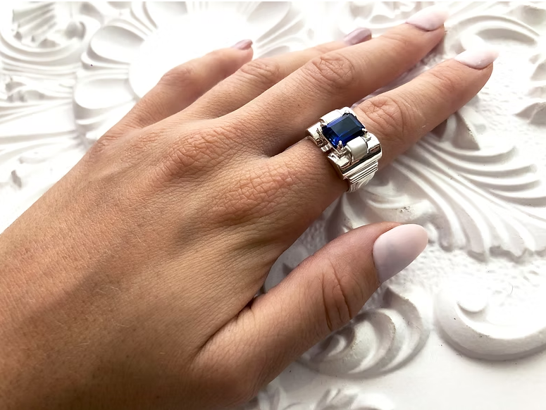 Bague Deborah Saphir (imitation)