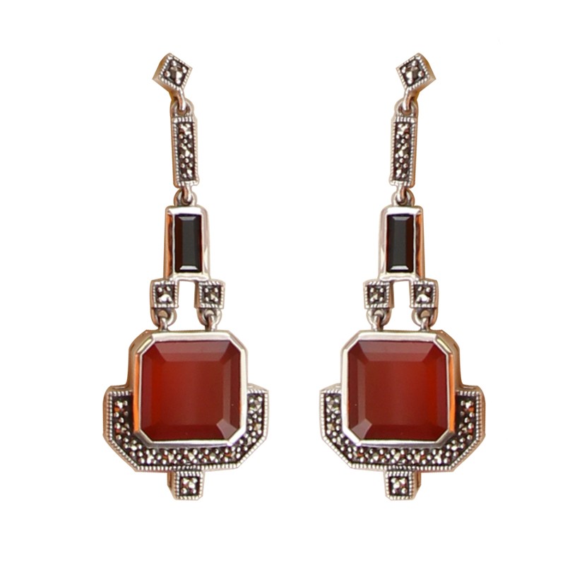 Boucles d'oreille Eugénie Cornaline