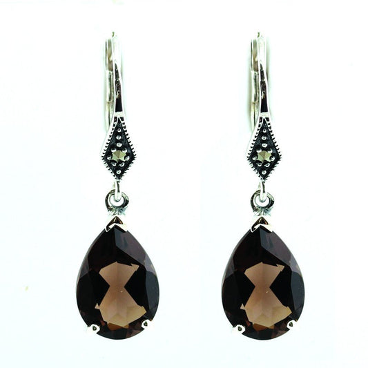 Boucles d'oreille Colette Quartz Fumé