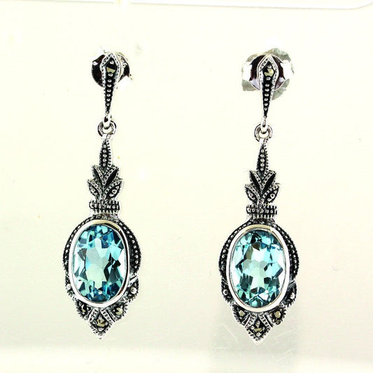 Boucles d'oreille Lea Topaze Bleue